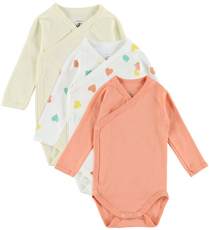 Petit Bateau Body l/æ - 3-pak - Rosa/Gul