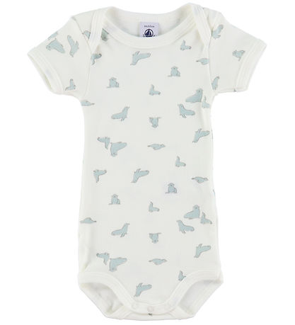 Petit Bateau Body k/æ - 3-pak - Hvid/Blåstribet
