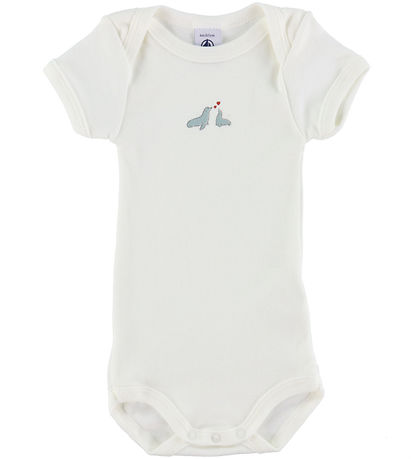 Petit Bateau Body k/æ - 3-pak - Hvid/Blåstribet