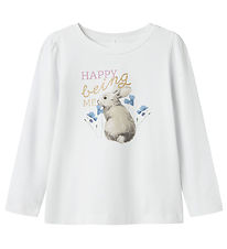 Name It Bluse - NmfScarlett - Bright White m. Print