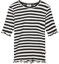 Mads Nørgaard T-shirt - Rib - Tuviana - Black/Vanilla Ice