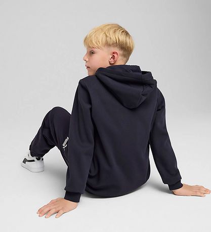 Puma Hættetrøje - Navy m. Hvid