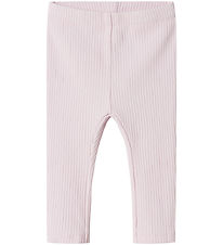 Name It Leggigs- Rib - NbfDikka - Light Lilac m. Hulmønster