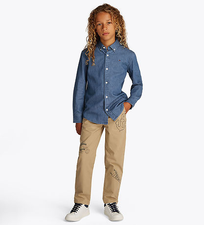 Tommy Hilfiger Skjorte - Denim Chambray - Denim Medium Wash