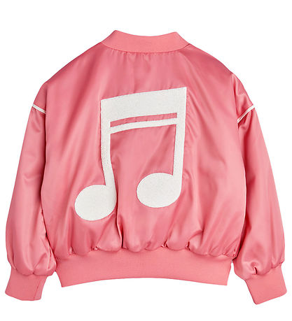 Mini Rodini Jakke - Note Chenille Satin Baseball - Pink