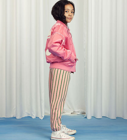 Mini Rodini Jakke - Note Chenille Satin Baseball - Pink
