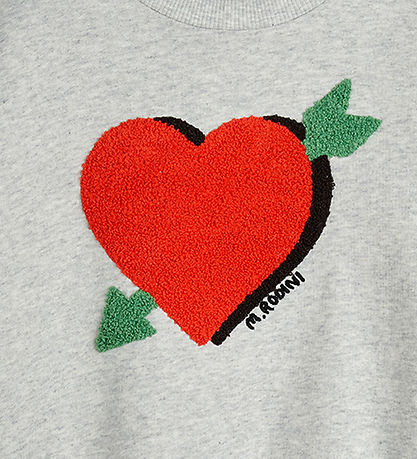 Mini Rodini Sweatshirt - Arrowed Heart - Gråmeleret