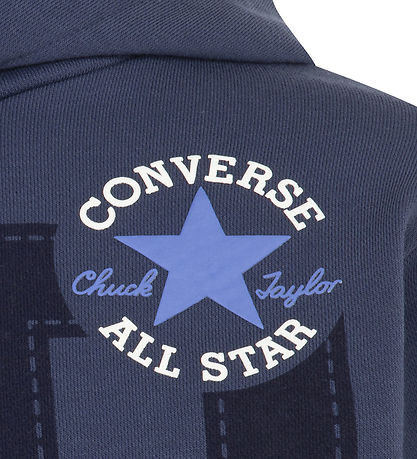 Converse Hættetrøje - Converse Navy m. Print