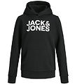 Jack & Jones Hættetrøje - Noos - JjeCorp - Black/JR/Large Print