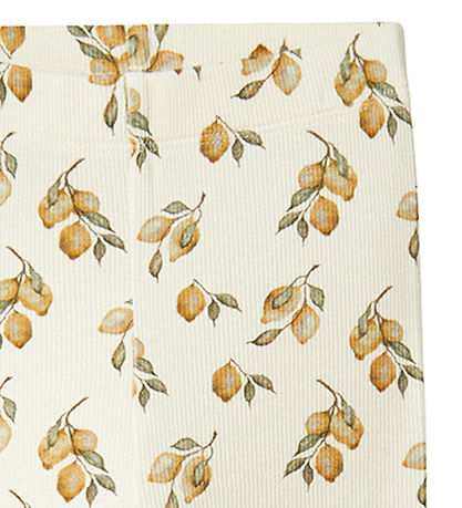 Lil' Atelier Leggings - Rib - NmfGavo - Turtledove/Lemon