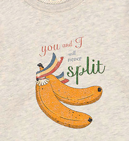 Konges Sløjd Sweatshirt - Loupy Lou - Lysegråmeleret m. Print