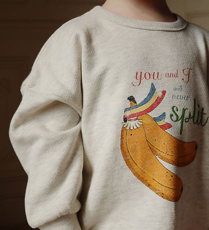 Konges Sløjd Sweatshirt - Loupy Lou - Lysegråmeleret m. Print