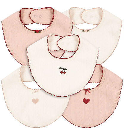 Konges Sløjd Savlesmæk - 5-pak - Minna - Rose/White Mix