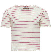 Kids Only T-shirt - Cropped - Antique White/Heather Rose