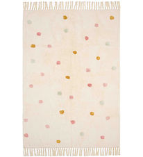 Little Dutch Gulvtæppe - 120x170 cm - Beige m. Pink Prikker