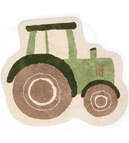 Little Dutch Gulvtæppe - 100x110 cm - Olive m. Traktor