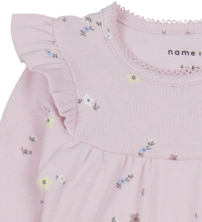 Name It Body l/æ - NbfDisse - Light Lilac m. Blomster