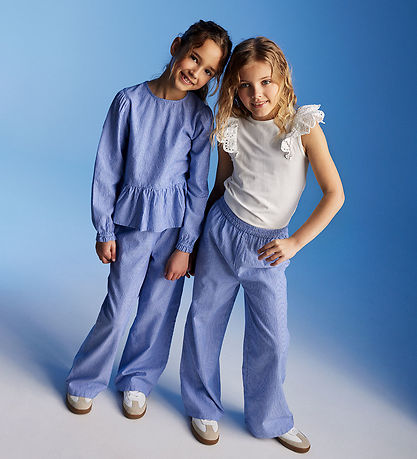Creamie Tröja - Vävd Stripe - Bländande Blue