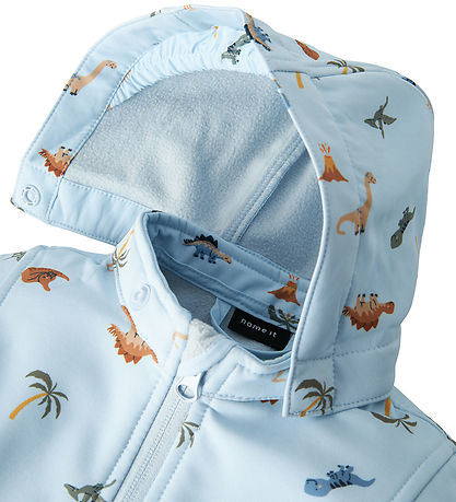 Name It Softshelldragt m. Fleece - NbmAlfa08 - Skyway/Mini Dino