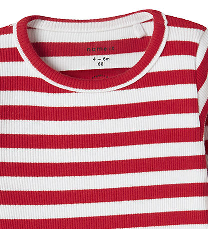 Name It Body l/æ - Rib - NbfFolisa - Bright White/Cinese Red m. 
