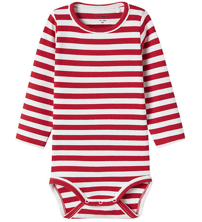 Name It Body l/æ - Rib - NbfFolisa - Bright White/Cinese Red m. 