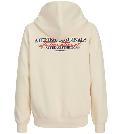 Jack & Jones Hættetrøje - JorIslington - Antique White m. Print