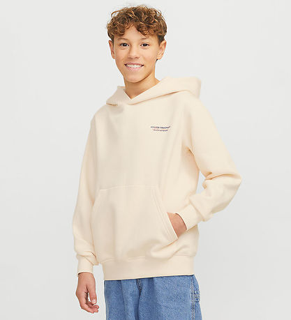 Jack & Jones Hættetrøje - JorIslington - Antique White m. Print