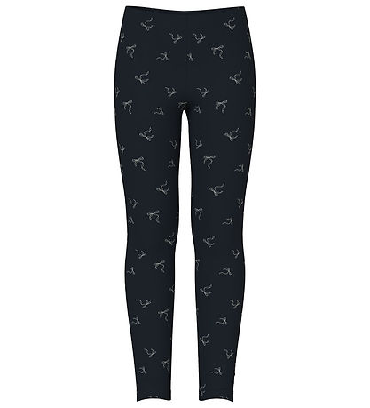 Name It Leggings - 2-pak - NkfVivian - Lysegråmeleret/Sort m. Le