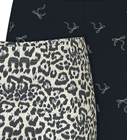 Name It Leggings - 2-pak - NkfVivian - Lysegråmeleret/Sort m. Le