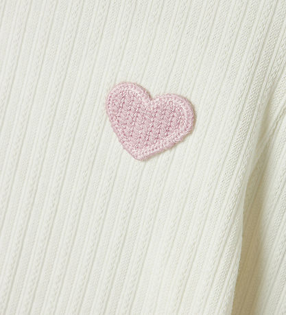 Name It Bluse - Rib - NmfDlove - Cloud Dancer m. Hulmønster