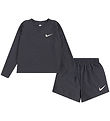 Nike Træningssæt - Bluse/Shorts - Dark Smoke Grey