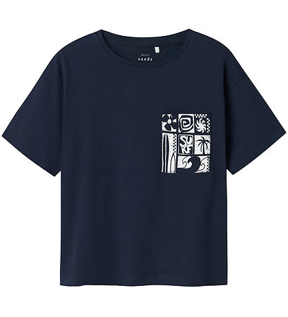 Name it T-shirt - NkmVilian - 2 Pak - Navy Blazer/Bright white m