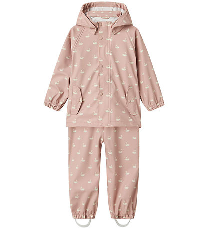 Lil' Atelier Regntøj m. Seler - NmfLaDry10 - Adobe Rose m. Svane