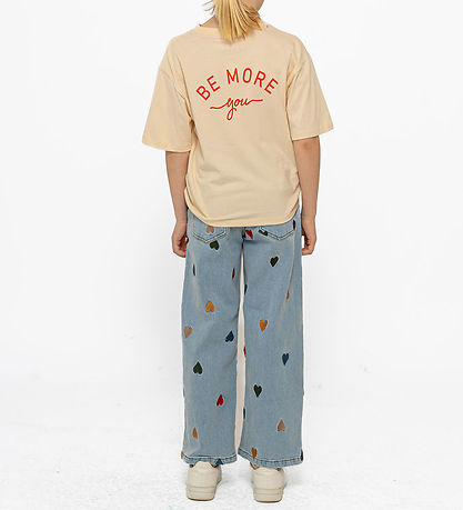 The New Jeans - TnNessa - Wide - Light Blue Denim m. Hjerter