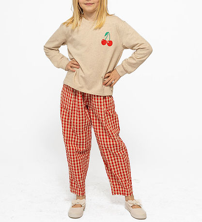 The New Bukser og Scrunchie - TnNally - Poppy Red Check