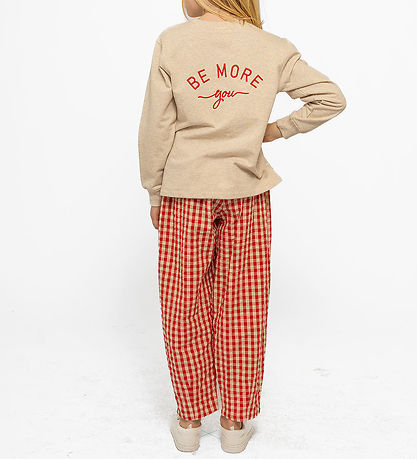 The New Bukser og Scrunchie - TnNally - Poppy Red Check
