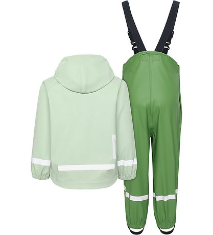 Didriksons Regntøj m. Seler - PU - Slaskeman - Light Algae Green