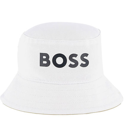 BOSS Bøllehat - Vendbar - Hvid/Sand/Navy
