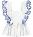 Molo Top - Rosamond - Crisp White m. Hulmønster
