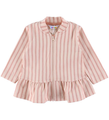 Joha Cardigan - Lyserød  m. Striber