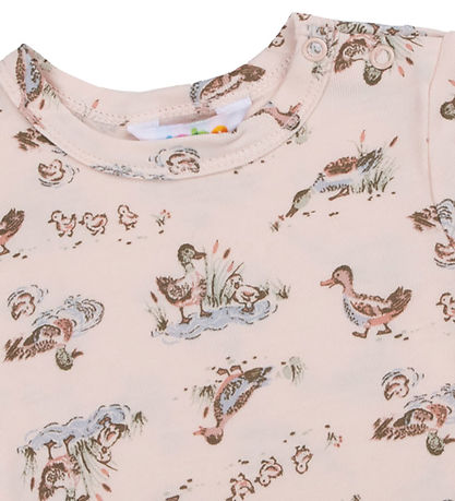 Joha T-shirt - Viskose/Bambus - Lyserød m. Ænder
