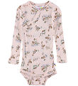 Joha Wrap Bodysuit l/s - Viscose/Bamboo - Pink w. Ducks
