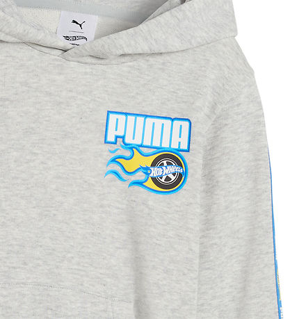 Puma x Hot Wheels Hættetrøje - Gråmeleret m. Blå