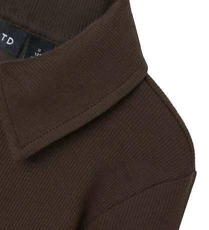 LMTD Polobluse - NlfRille - Rib - Chocolate Brown