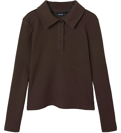 LMTD Polobluse - NlfRille - Rib - Chocolate Brown