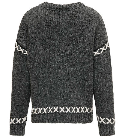 Kids Only Bluse - Strik - KogAmanda - Dark Grey Melange/Cloud