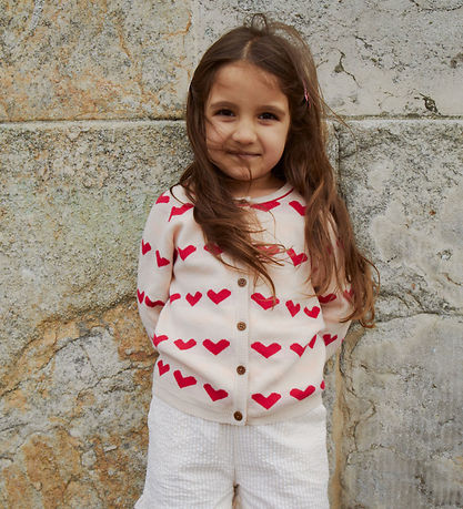 Copenhagen Colors Cardigan - Strik - Heart - Berry Comb