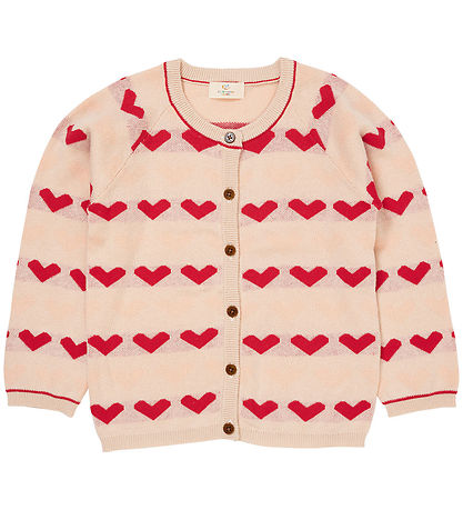 Copenhagen Colors Cardigan - Strik - Heart - Berry Comb