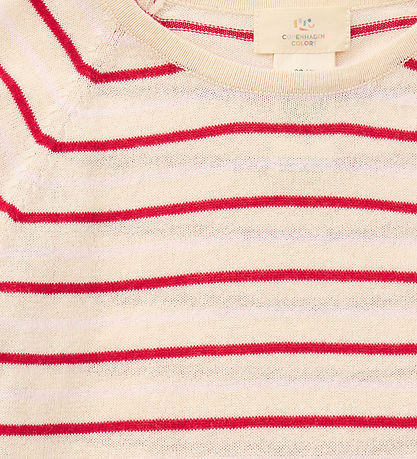 Copenhagen Colors Bluse - Strik - Cream/Dusty Rose/Barry Comb