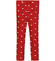 Fliink Leggings - Kelly - Pompeian Red/Beige Hjerte